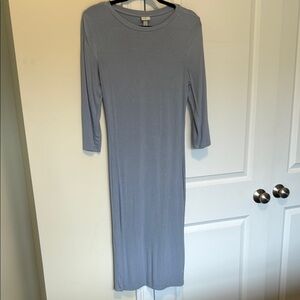 A New Day Gray Sheath Dress 3/4 Sleeve Crew Neck